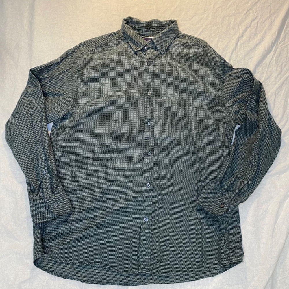 Charles Tyrwhitt Classic Fit Button Down Shirt Men's XL Green Cotton AW23